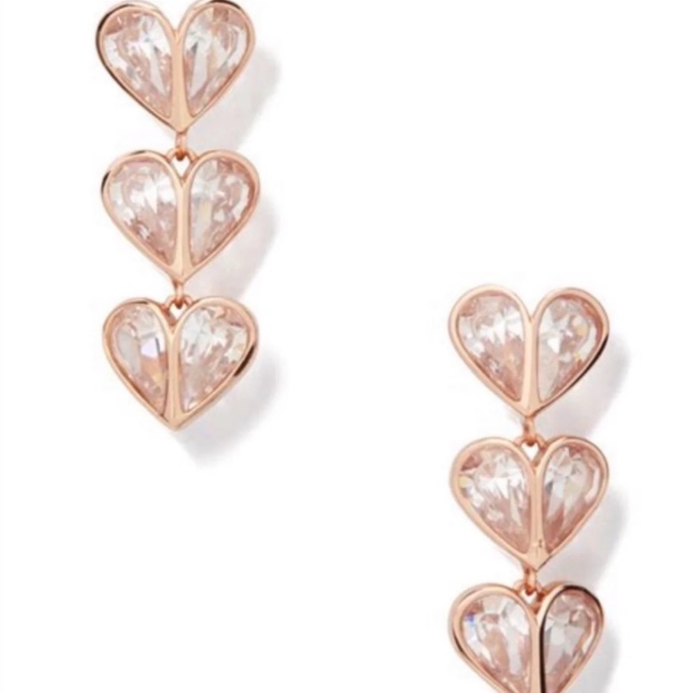 $98 Kate Spade Rock Stone Heart Earring in rose gold